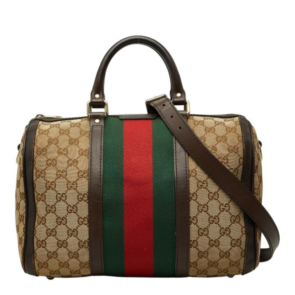Gucci Vintage Web Boston Bag Gg Canvas #318708G10B